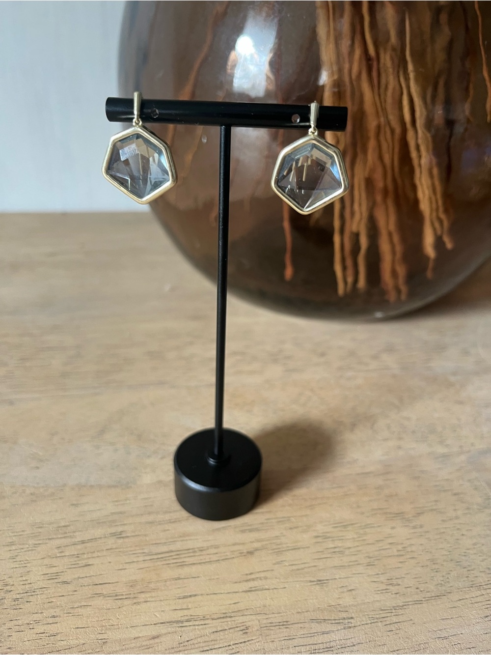 Kendra Scott Gold-Trim Clear Gem Drop Earrings - Women Jewelry